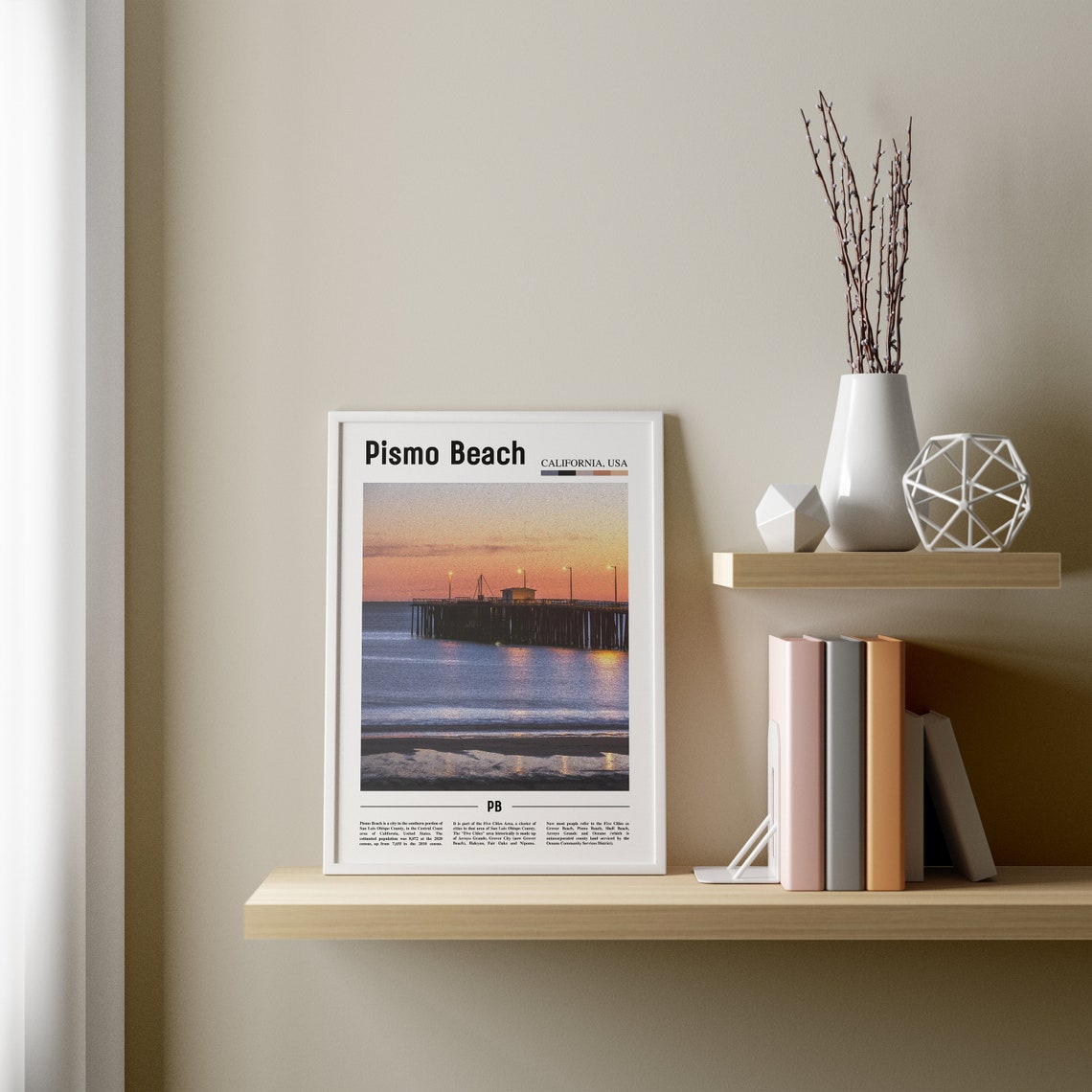 Pismo Beach Print Pismo Beach Poster Pismo Beach Wall Art Oil Painting Poster Colorful City Print City Artwork Travel Wall Art - Image 4