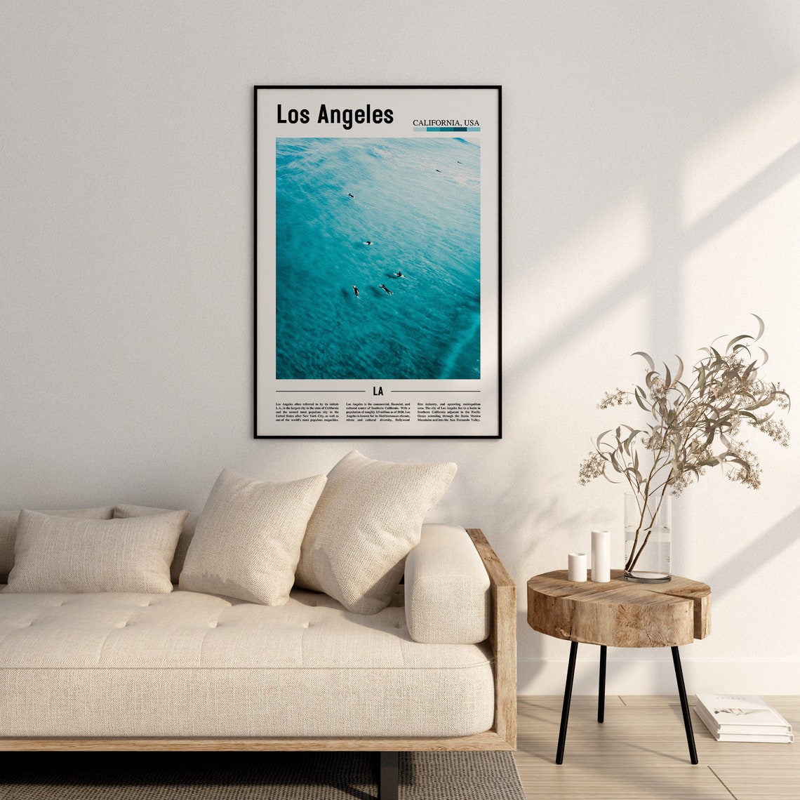 Los Angeles Print Los Angeles Poster Los Angeles Wall Art Minimal Travel Print Minimal City Poster Oil Painting Poster - Image 2
