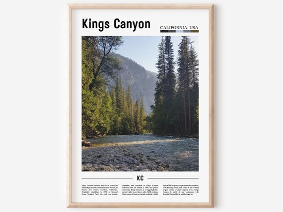 Kings Canyon Print Kings Canyon Poster Kings Canyon Wall Art Minimal Travel Print Minimal City Poster Destination Oil Painting Poster