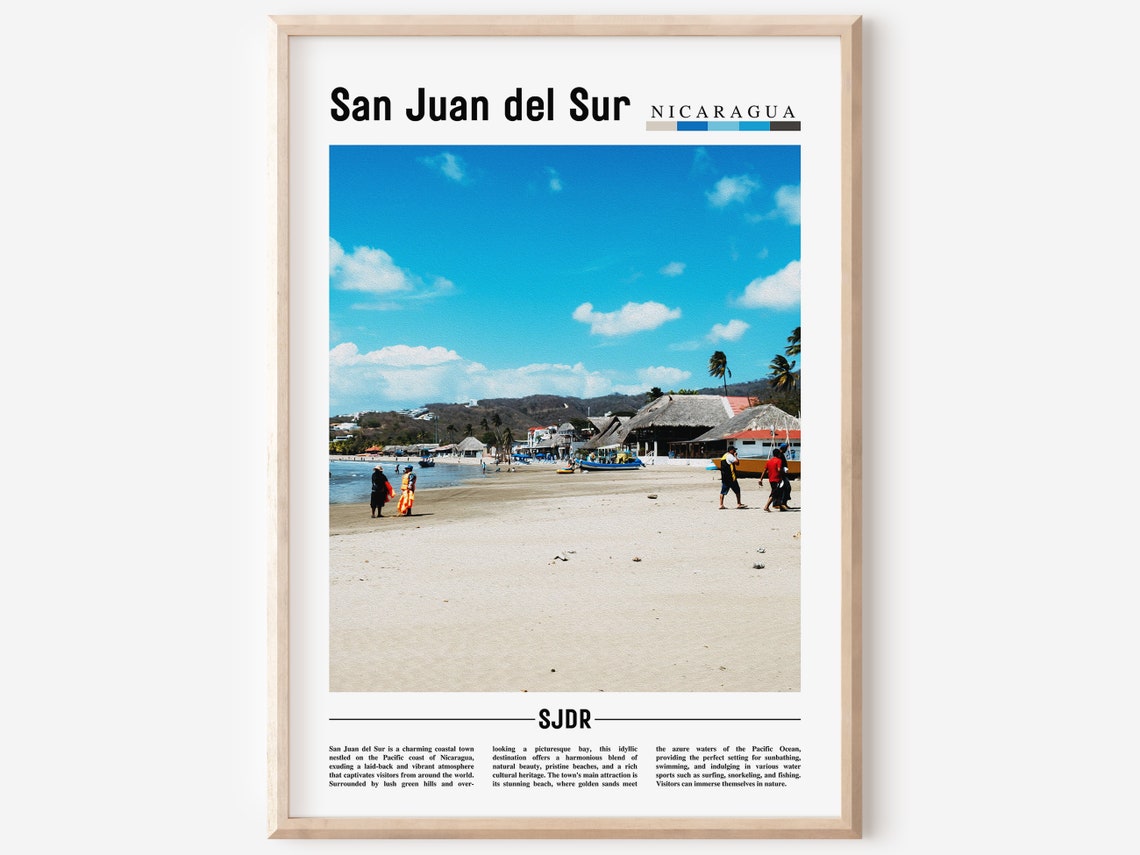 San Juan Del Sur Poster San Juan Del Sur Print San Juan Del Sur Wall Art Central America Poster Central America Print Travel Poster