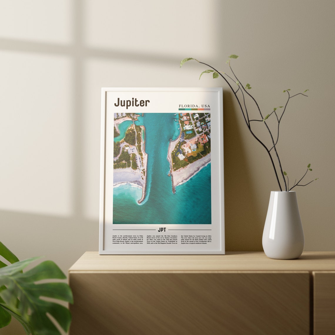Jupiter Print Jupiter Poster Jupiter Wall Art Oil Painting Poster Colorful City Print City Artwork Travel Artwork Travel Wall Art - Image 2