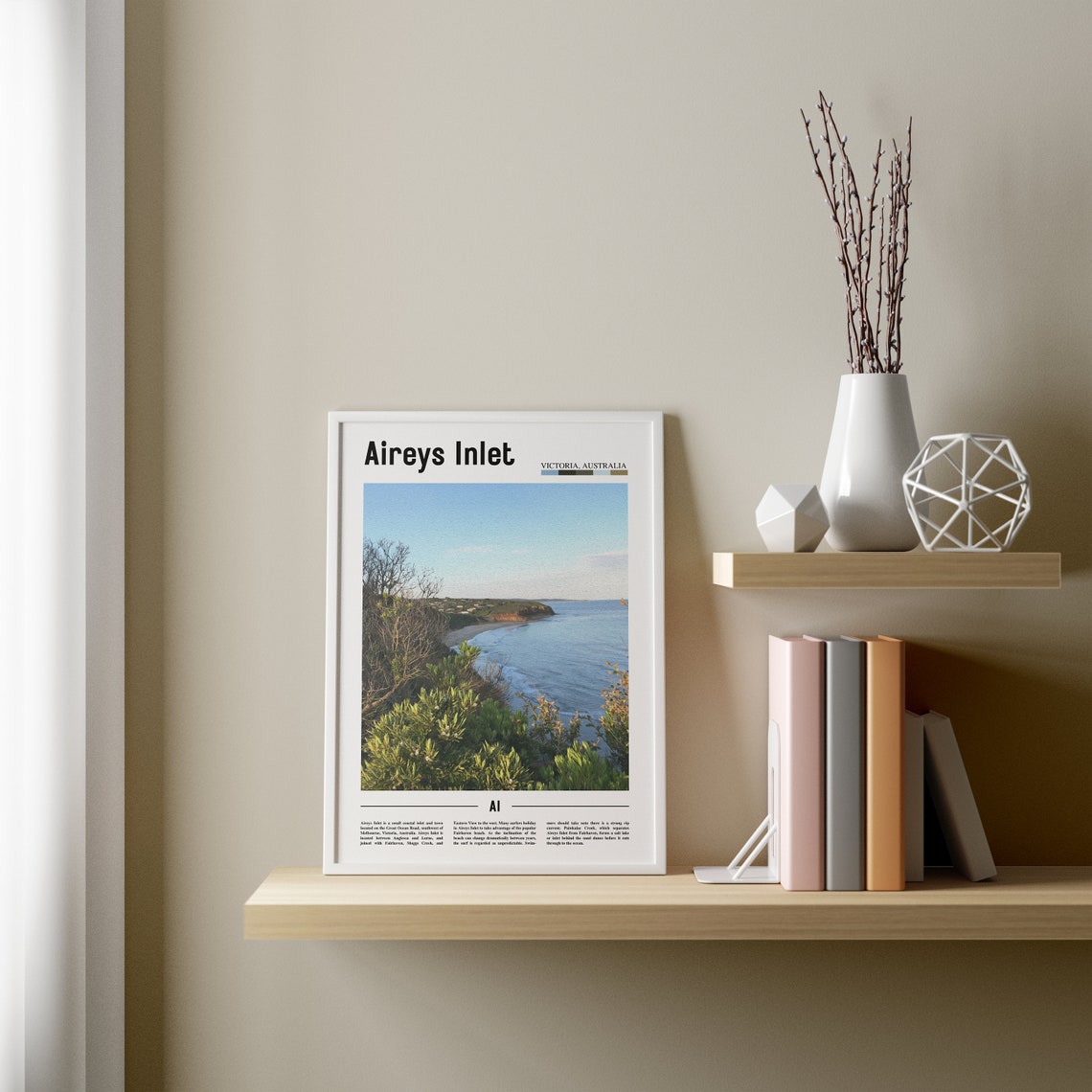 Aireys Inlet Print Aireys Inlet Poster Aireys Inlet Wall Art Minimal Travel Print Minimal City Poster Travel Oil Painting Poster - Image 2
