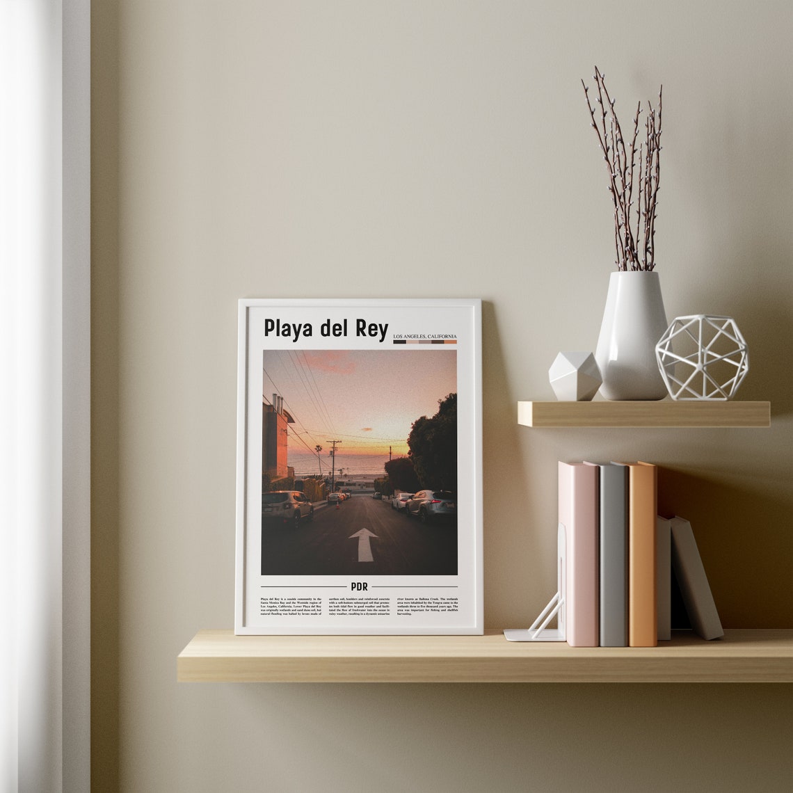 Playa Del Rey Print Playa Del Rey Poster Playa Del Rey Wall Art Minimal Travel Print Minimal City Poster Destination Oil Painting Poster - Image 2