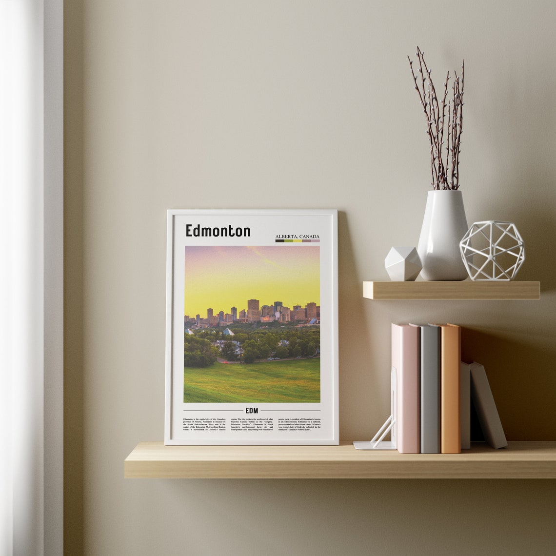 Edmonton Print Edmonton Poster Edmonton Wall Art Oil Painting Poster Colorful City Print City Artwork Travel Artwork Travel Wall Art - Image 3