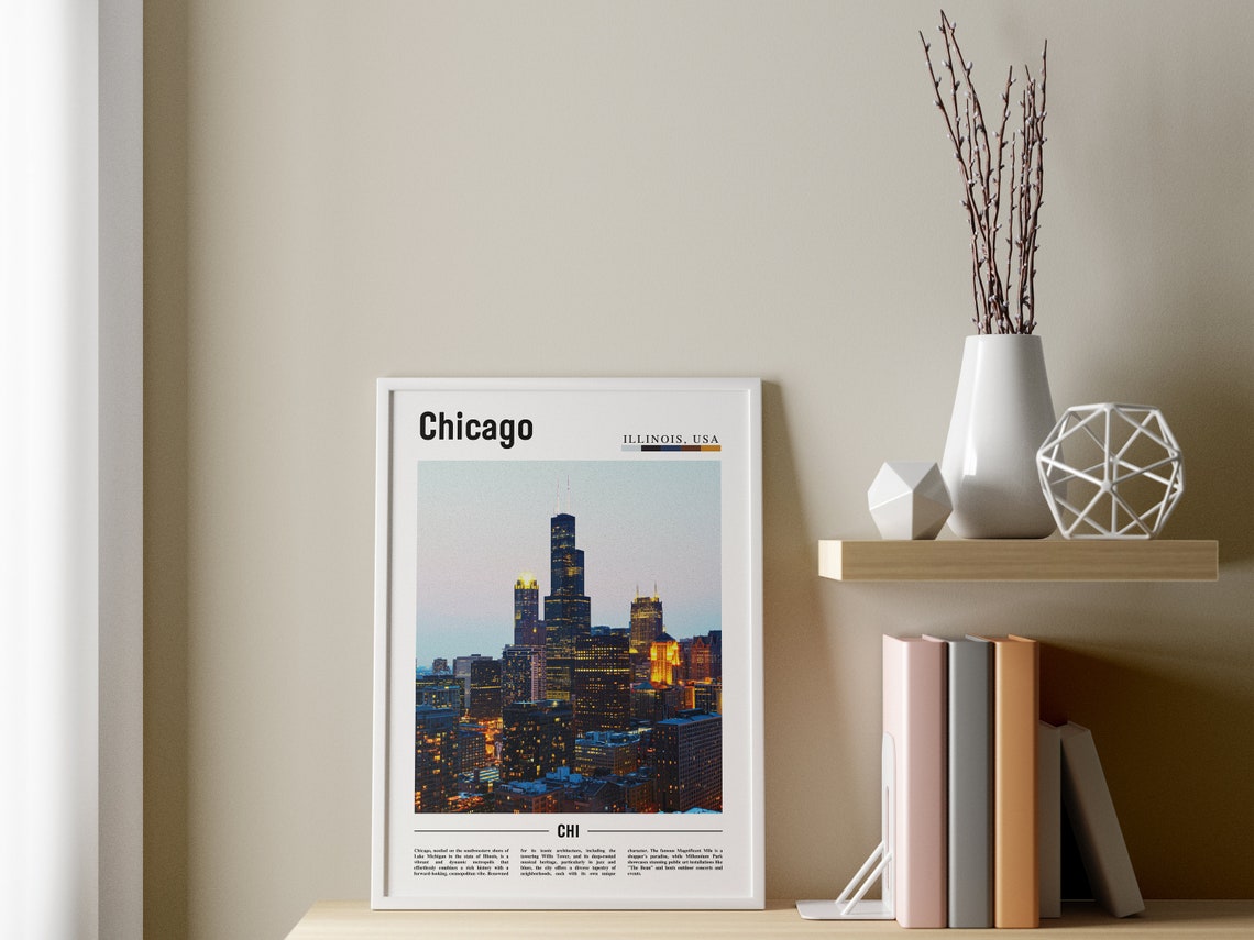 Chicago Print Chicago Poster Chicago Wall Art United States Photo United States Poster United States Print - Image 3