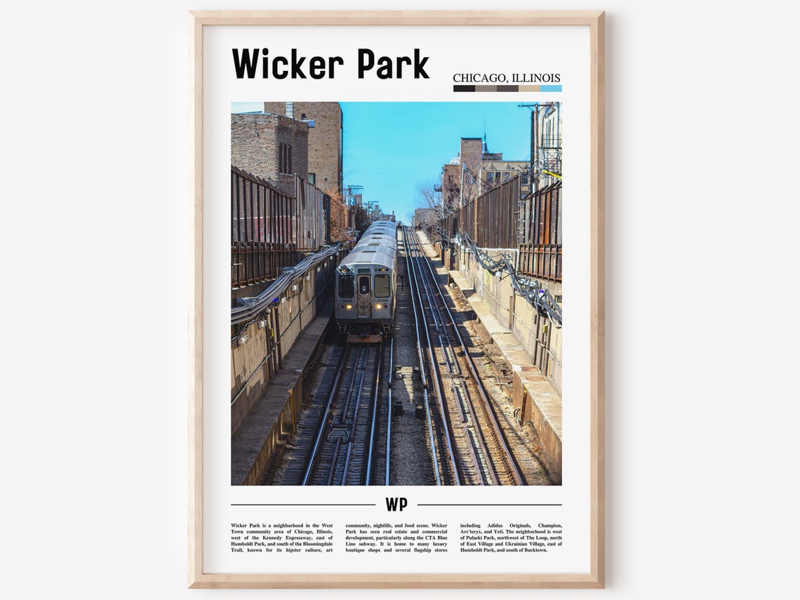 Wicker Park Print Wicker Park Poster Wicker Park Wall Art Minimal Travel Print Minimal City Poster Travel Destination Oil Painting Poster