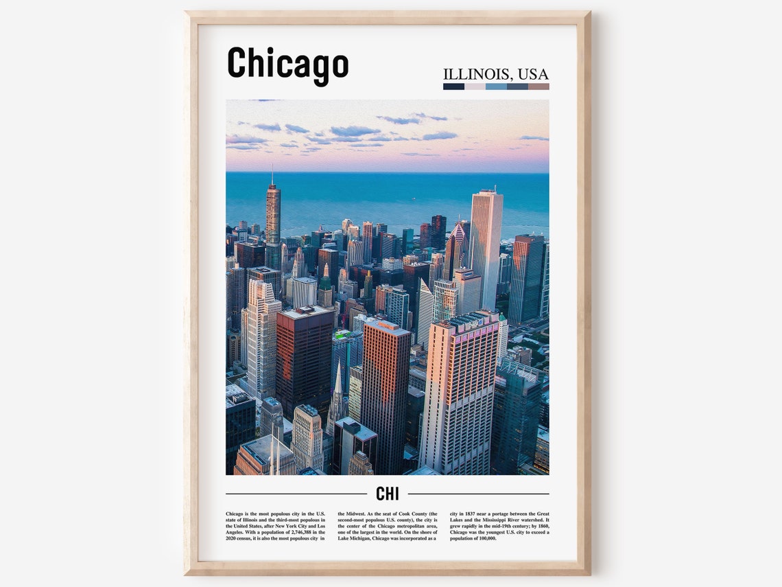 Chicago Print Chicago Poster Chicago Wall Art United States Photo United States Poster United States Print Travel Poster