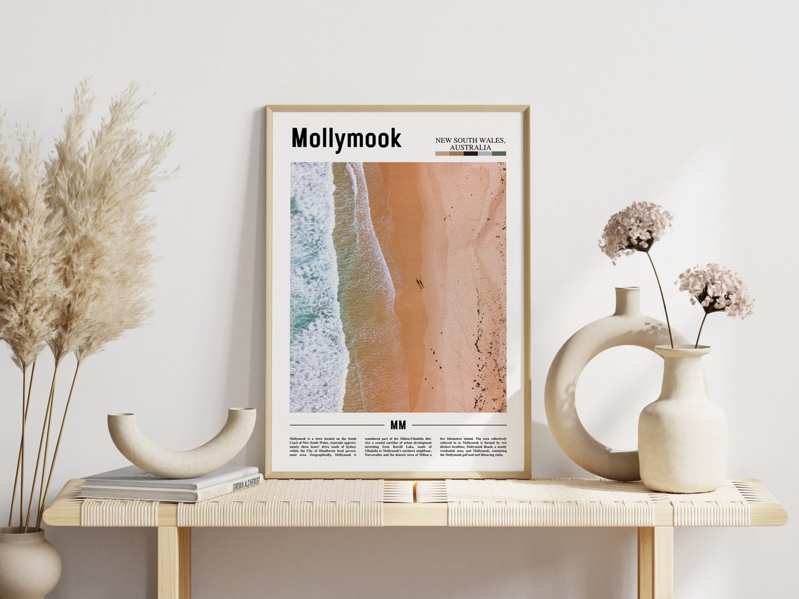Mollymook Print Mollymook Poster Mollymook Wall Art Minimal Travel Print Minimal City Poster Travel Destination Oil Painting Poster - Image 6