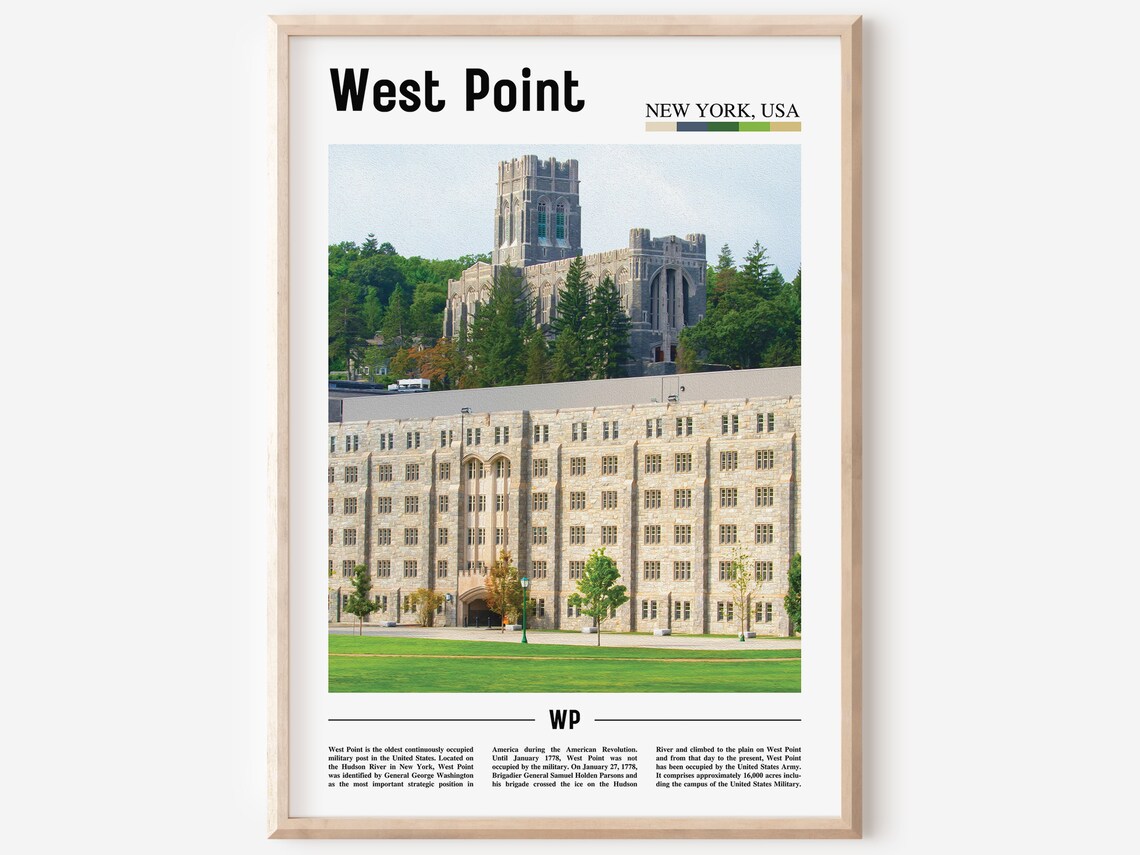 West Point Oil Painting Poster, Travel Artwork
