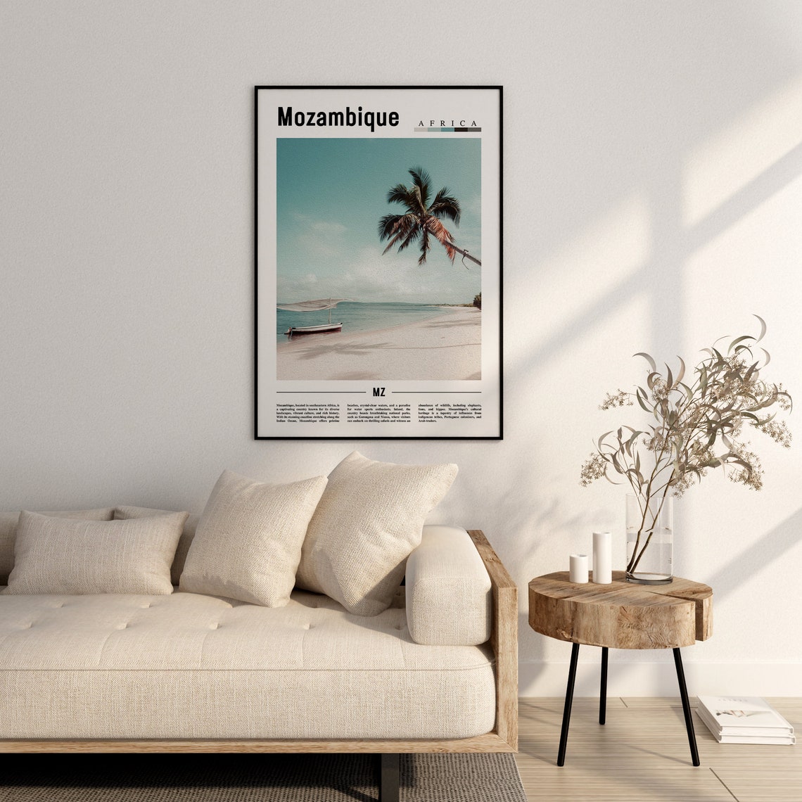 Mozambique Poster Mozambique Print Mozambique Wall Art Minimal Travel Print Travel Destination Oil Painting Poster - Image 3
