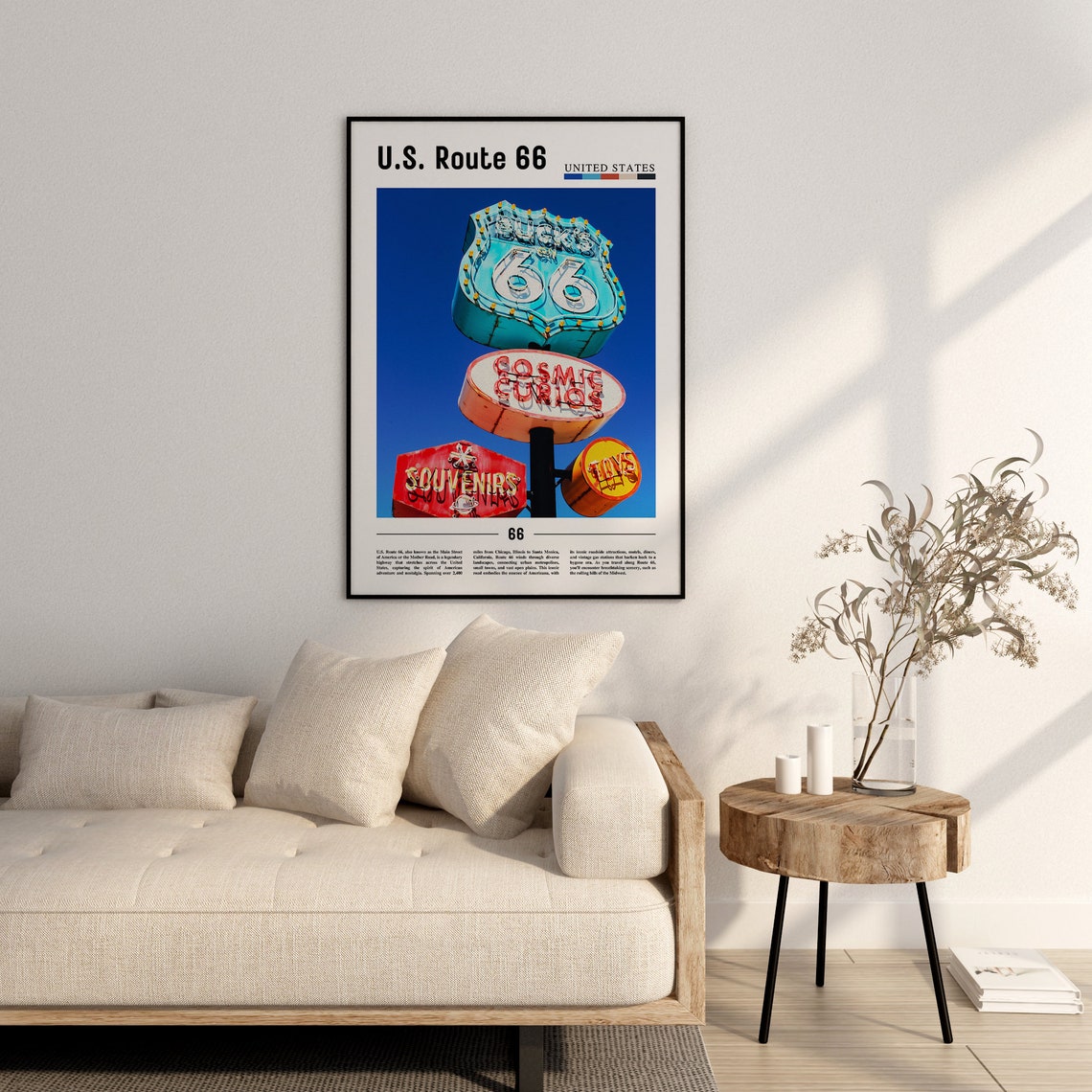 Us Route 66 Poster Us Route 66 Print Us Route 66 Wall Art United States Photo United States Poster United States Print - Image 2