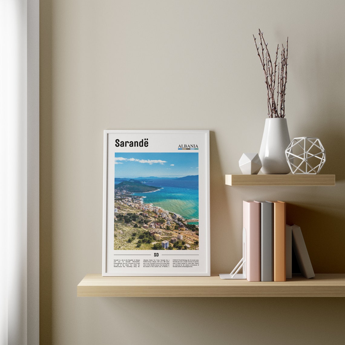 Sarande Print Sarande Poster Sarande Wall Art Oil Painting Poster Colorful City Print City Artwork Travel Artwork Travel Wall Art - Image 3