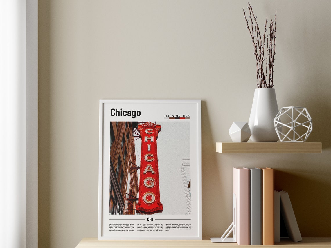 Chicago Print Chicago Poster Chicago Wall Art United States Photo United States Poster United States Print - Image 3