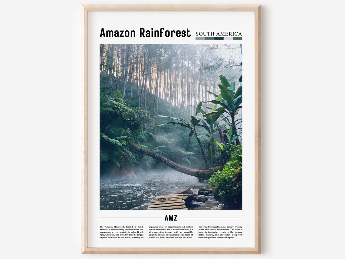 Amazon Rainforest, South America Travel Poster