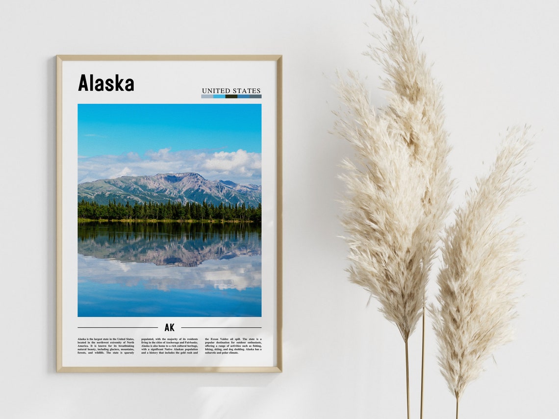 Alaska Poster Alaska Print Alaska Wall Art United States Photo United States Poster United States Print - Image 3