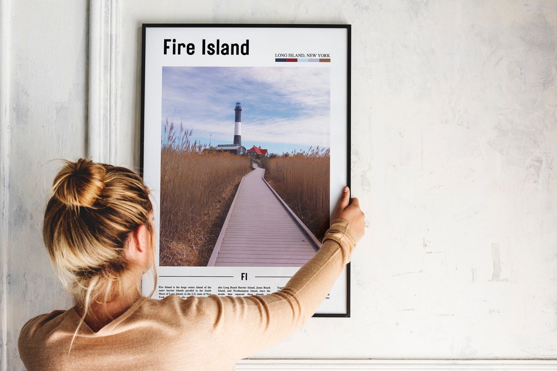 Fire Island Print Fire Island Poster Fire Island Wall Art Oil Painting Poster City Print City Artwork Travel Artwork Travel Wall Art - Image 4
