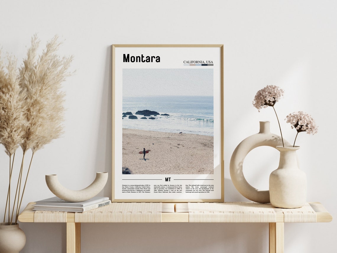 Montara Print Montara Poster Montara Wall Art Minimal Travel Print Minimal City Poster Travel Destination City Print Oil Painting Poster - Image 5