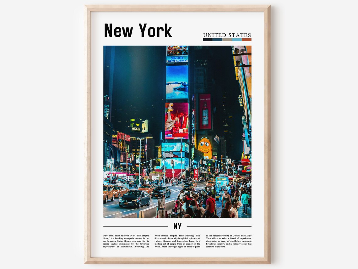 New York Travel Poster, City Wall Art Print