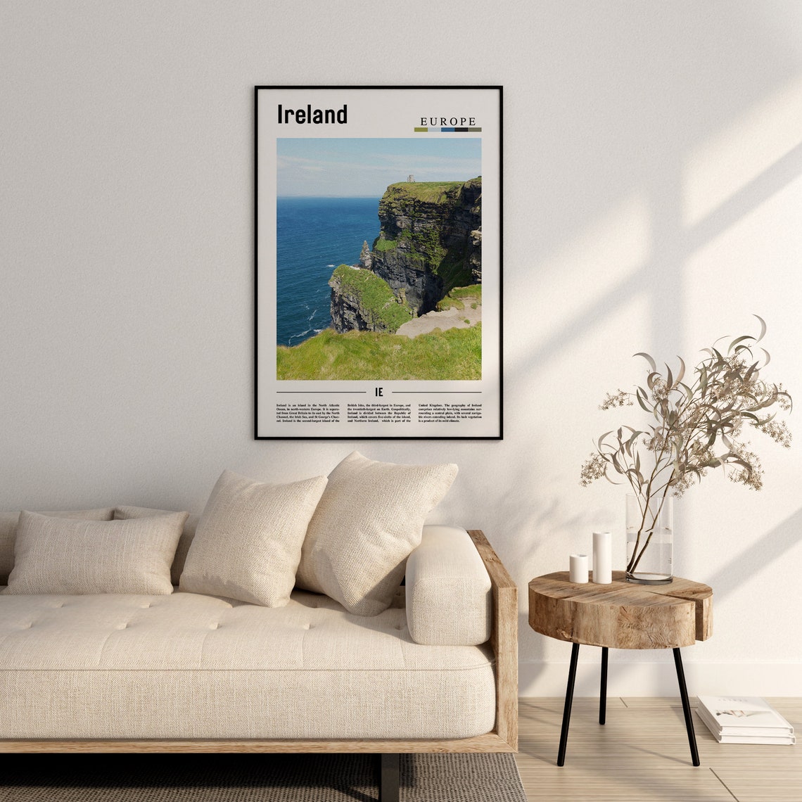 Ireland Poster Ireland Print Ireland Wall Art Minimal Travel Print Minimal City Poster Travel Destination Oil Painting Poster - Image 2