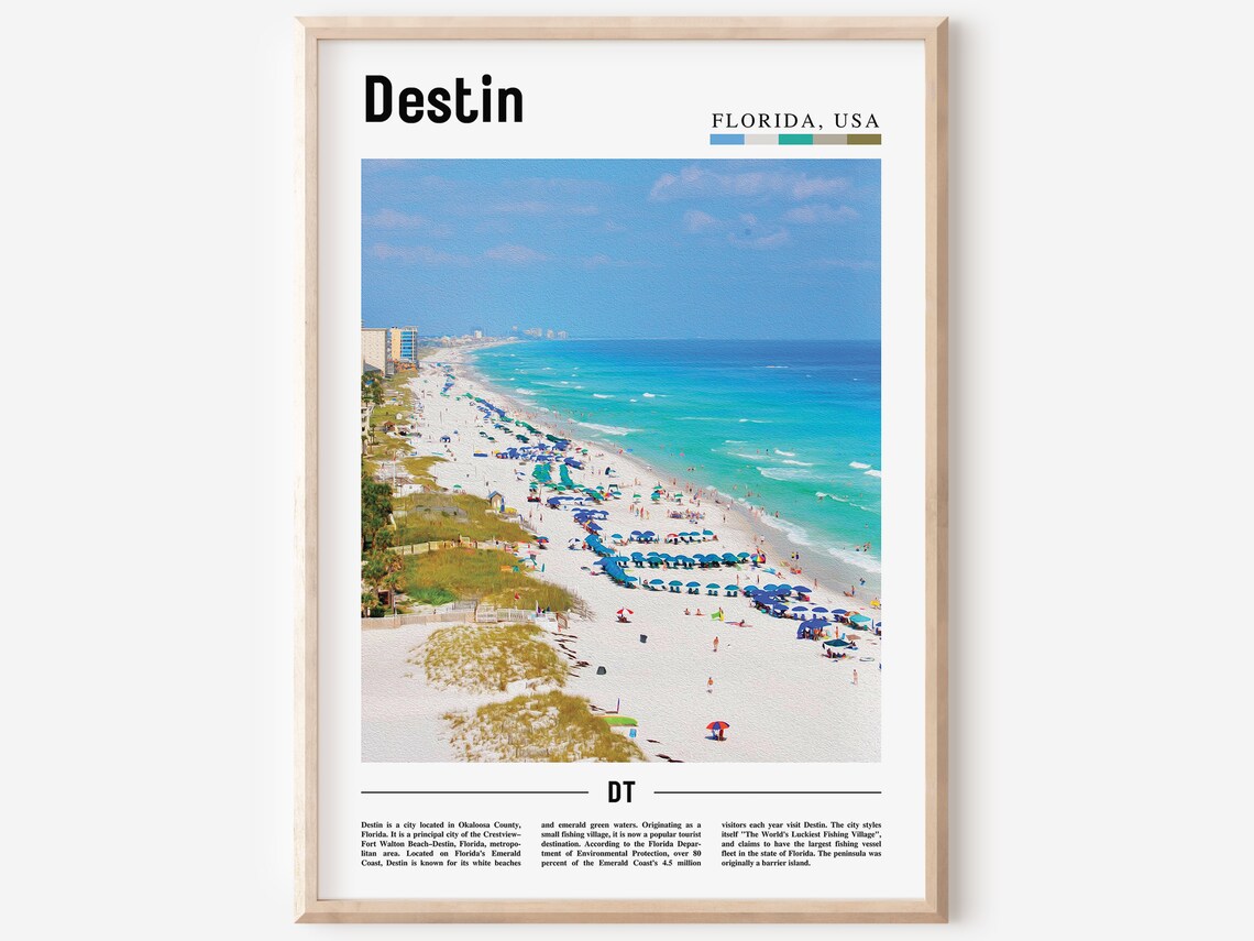 Destin Travel Poster, Colorful City Artwork