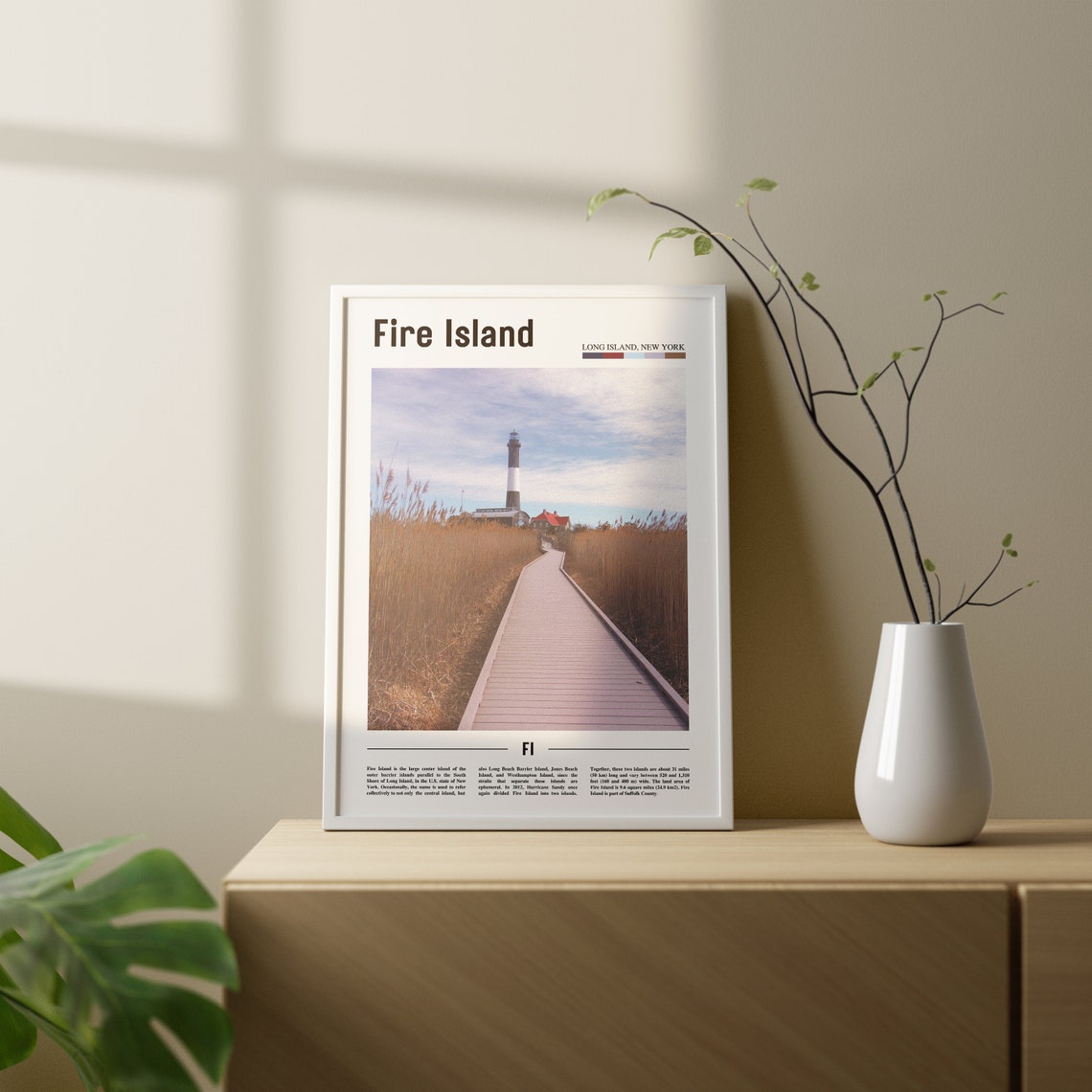 Fire Island Print Fire Island Poster Fire Island Wall Art Oil Painting Poster City Print City Artwork Travel Artwork Travel Wall Art - Image 2