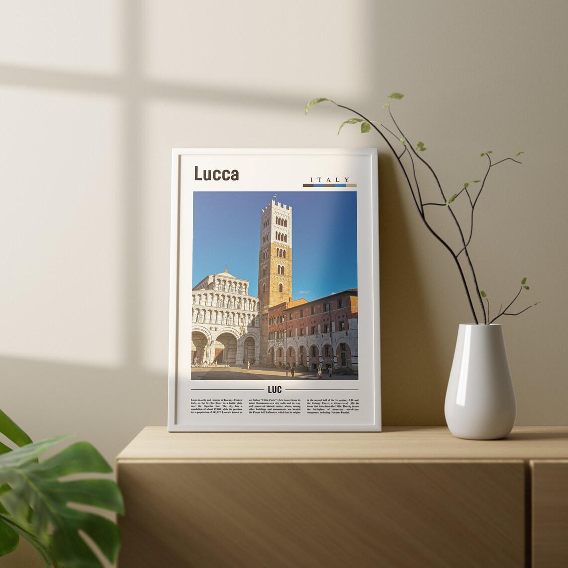 Lucca Minimal Travel Poster, Italy Photo - Image 2