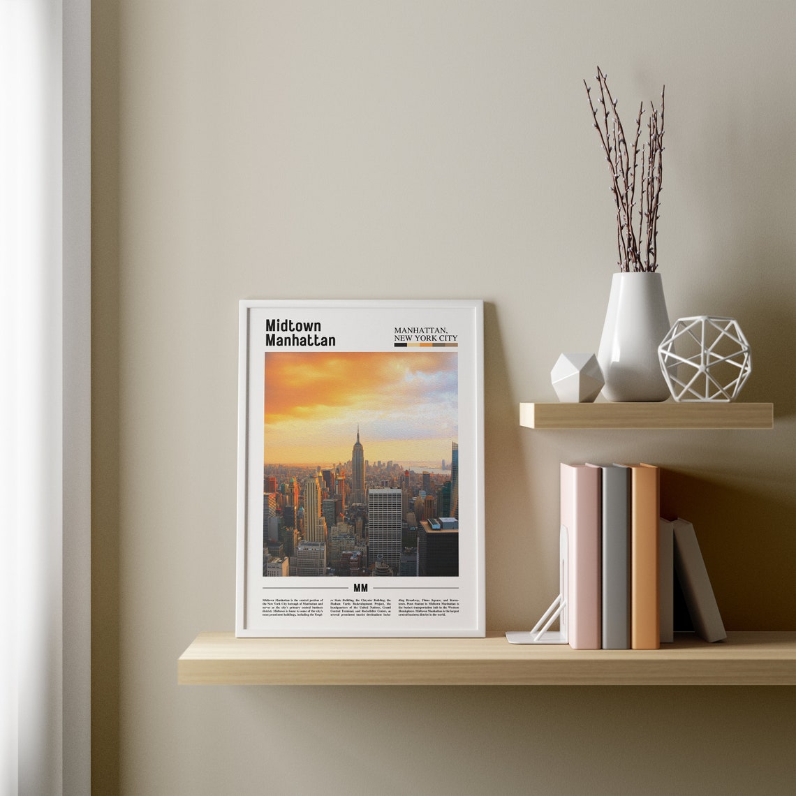 Midtown Manhattan Print Midtown Manhattan Poster Midtown Manhattan Wall Art Oil Painting Poster City Artwork Travel Artwork Travel Art - Image 3
