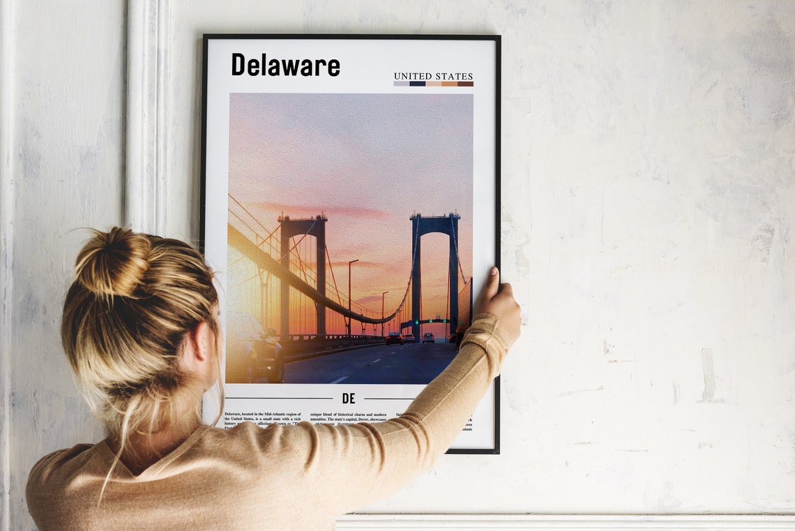 Delaware Poster Delaware Print Delaware Wall Art United States Photo United States Poster United States Print - Image 5