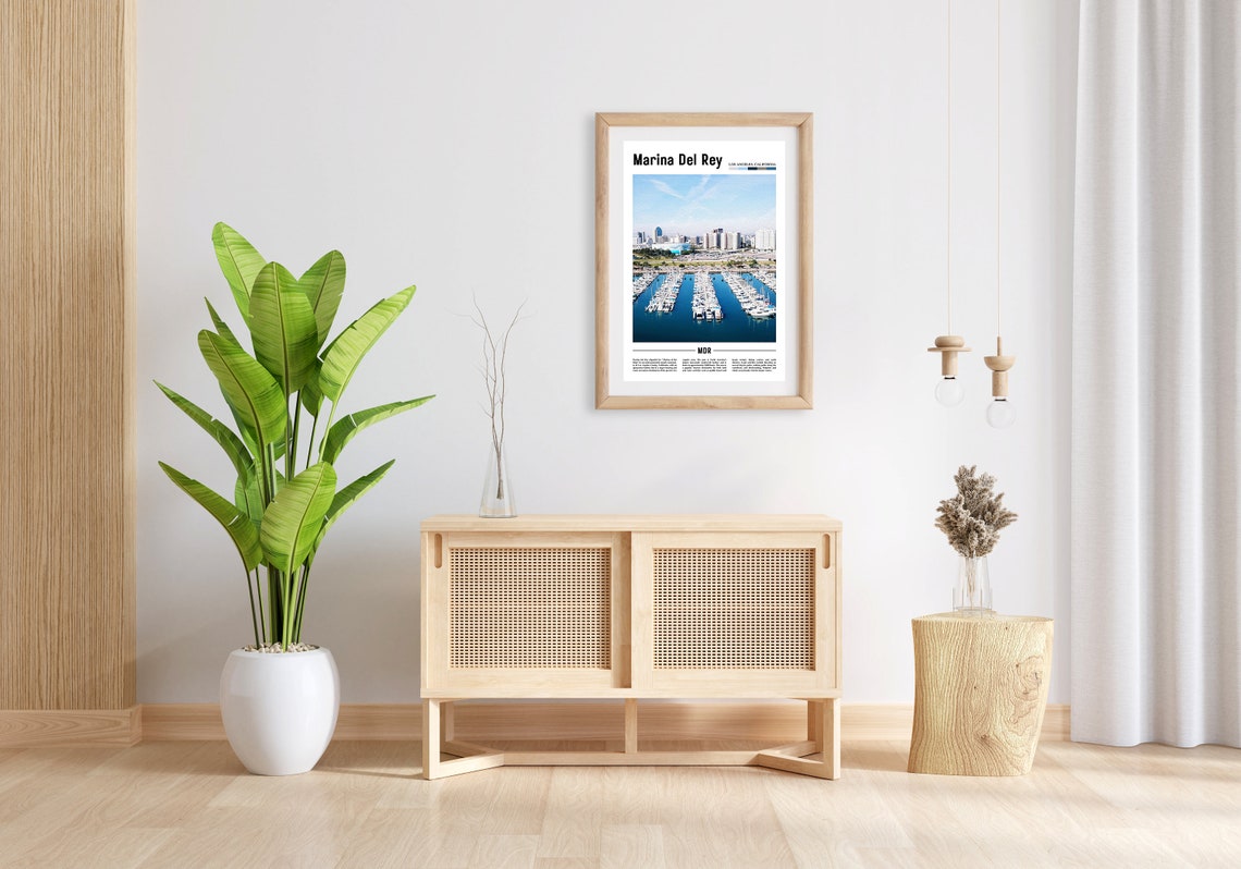 Marina Del Rey Print Marina Del Rey Poster Marina Del Rey Wall Art Minimal Travel Print Minimal Poster Destination Oil Painting Poster - Image 3