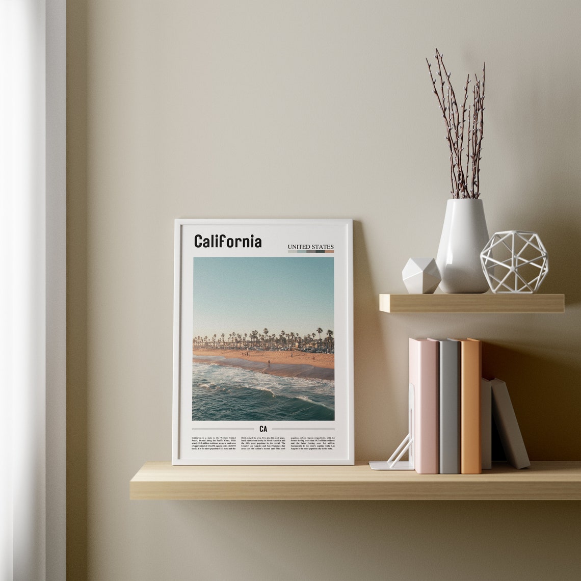 California Poster California Print California Wall Art Minimal Travel Print Minimal City Poster Travel Destination Oil Painting Poster - Image 2