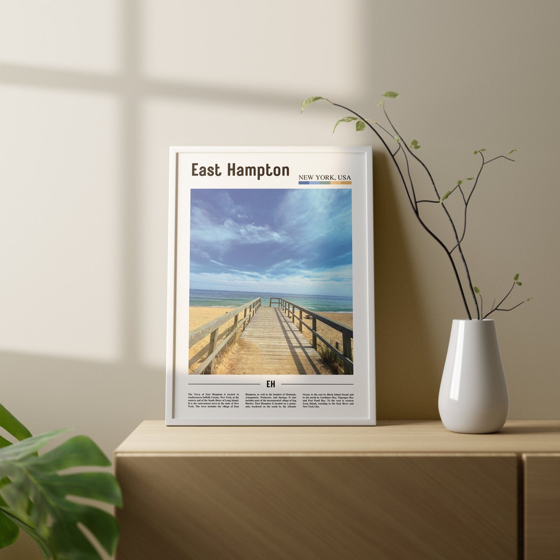 East Hampton Print East Hampton Poster East Hampton Wall Art Oil Painting Poster City Print City Artwork Travel Artwork Travel Wall Art - Image 2