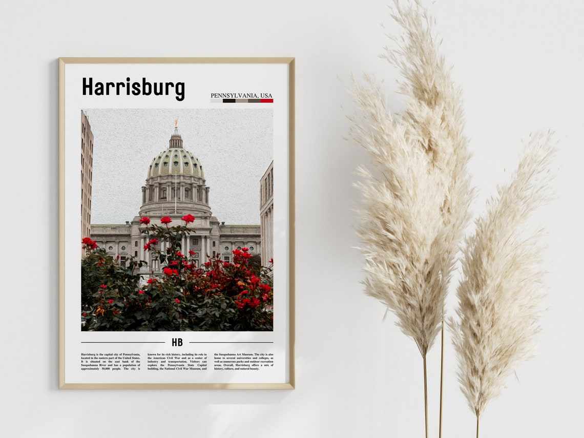 Harrisburg Poster Harrisburg Print Harrisburg Wall Art United States Photo United States Poster United States Print - Image 3