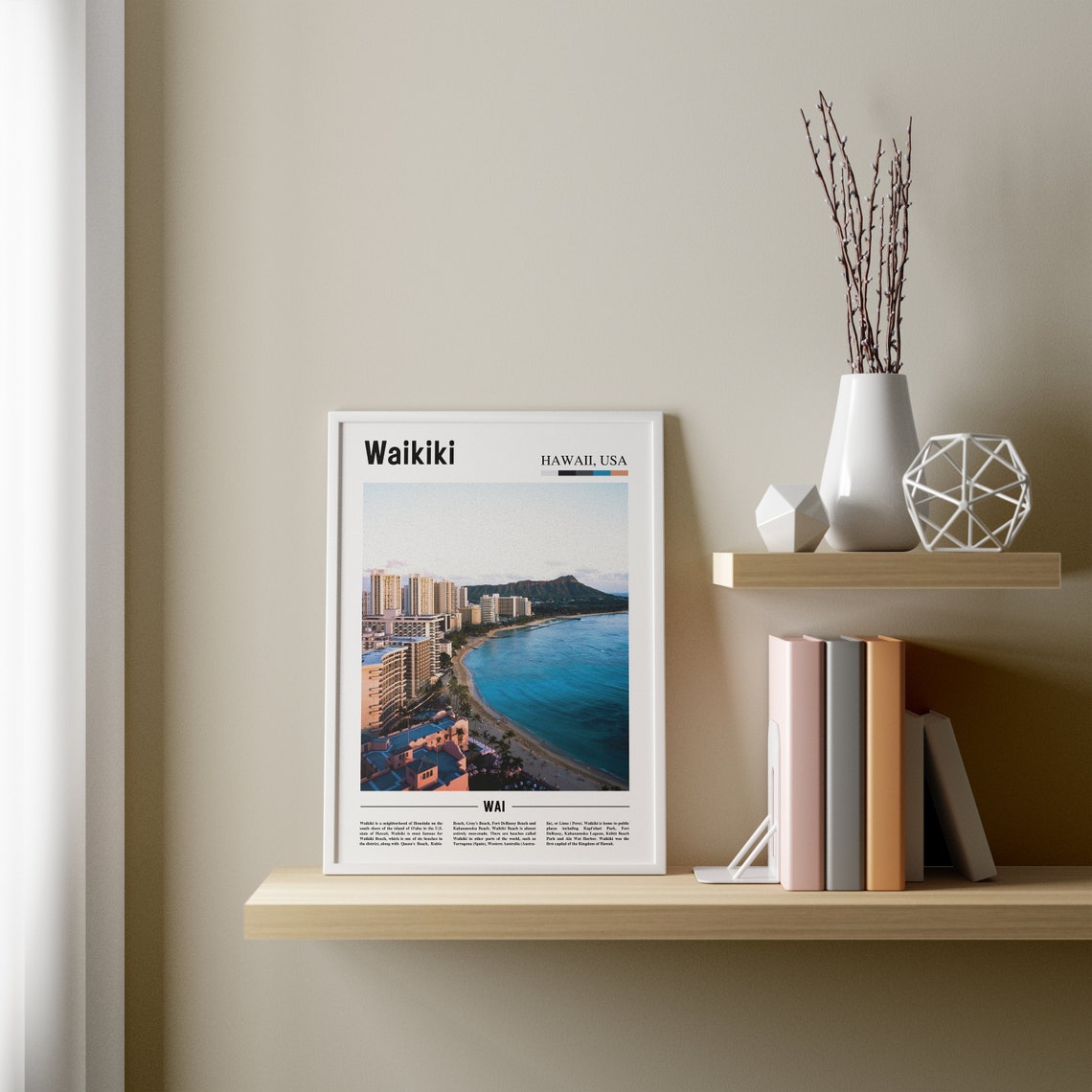Waikiki Print Waikiki Poster Waikiki Wall Art Oil Painting Poster Colorful City Print City Artwork Travel Artwork Travel Wall Art - Image 3