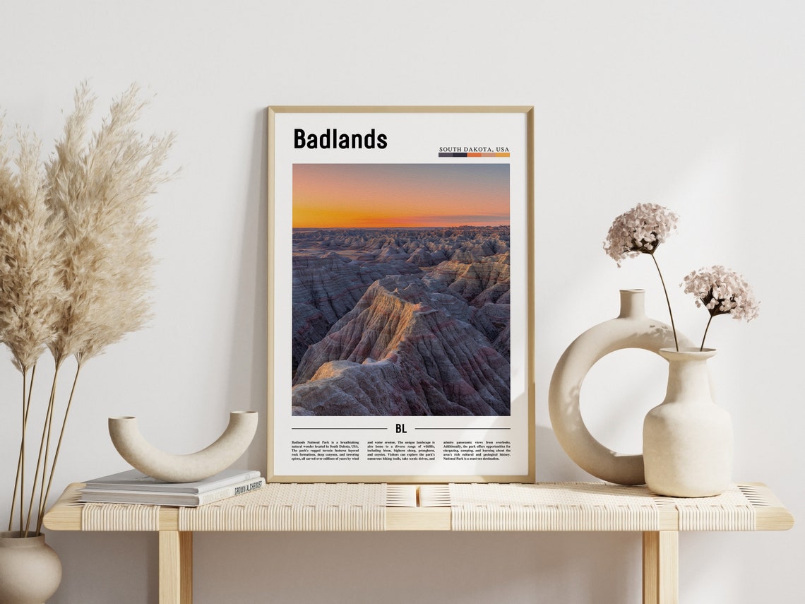 Badlands Poster Badlands Print Badlands Wall Art United States Photo United States Poster United States Print - Image 5