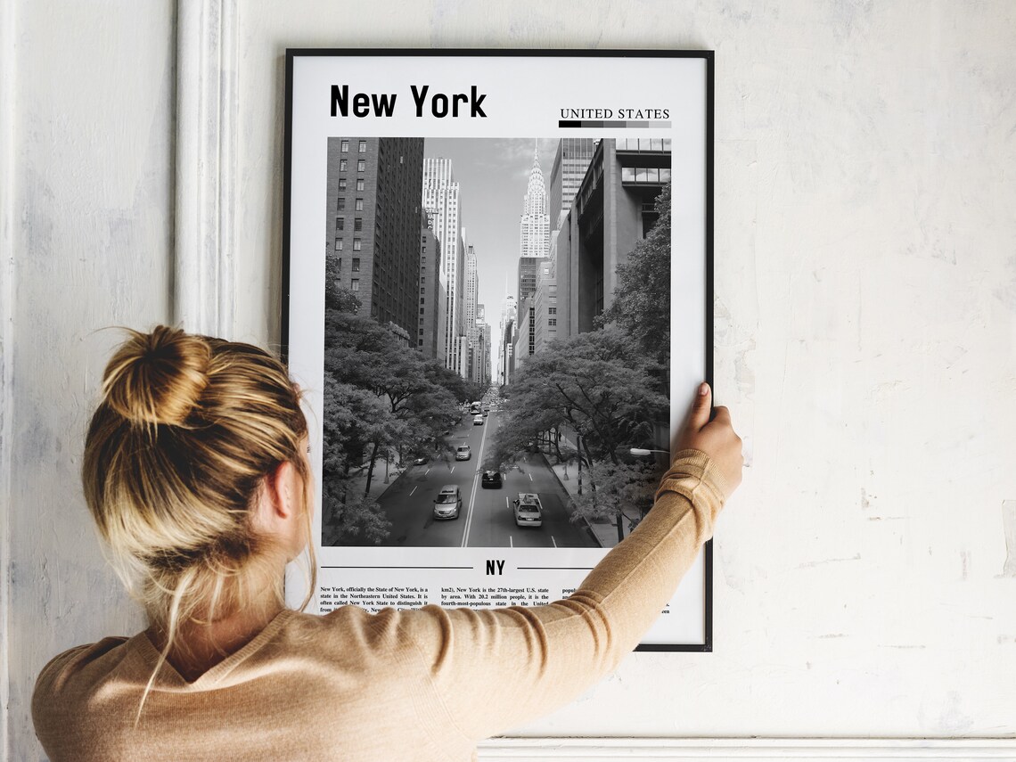 New York Travel Poster, Minimal Black And White - Image 5
