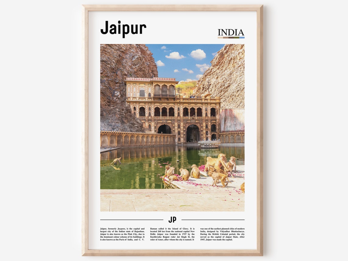 Jaipur Print Jaipur Poster Jaipur Wall Art Oil Painting Poster Colorful City Print City Artwork Travel Artwork Travel Wall Art