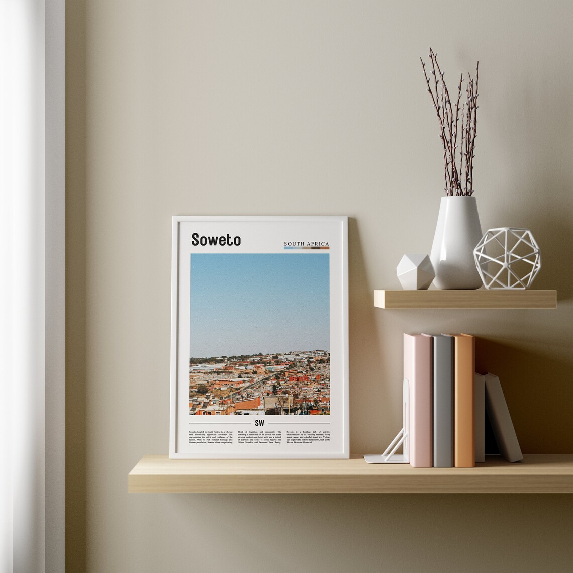 Soweto Minimal Travel Poster, Oil Painting - Image 4