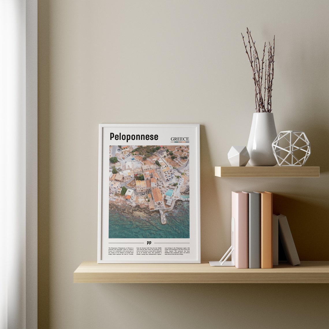 Peloponnese Print Peloponnese Poster Peloponnese Wall Art Oil Painting Poster City Print City Artwork Travel Artwork Travel Wall Art - Image 3