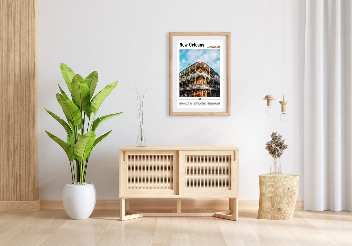 New Orleans Print New Orleans Poster New Orleans Wall Art Minimal Travel Print Minimal City Poster Oil Painting Poster - Image 3