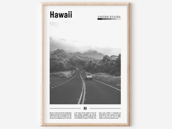 Hawaii Poster, Minimal Travel Poster