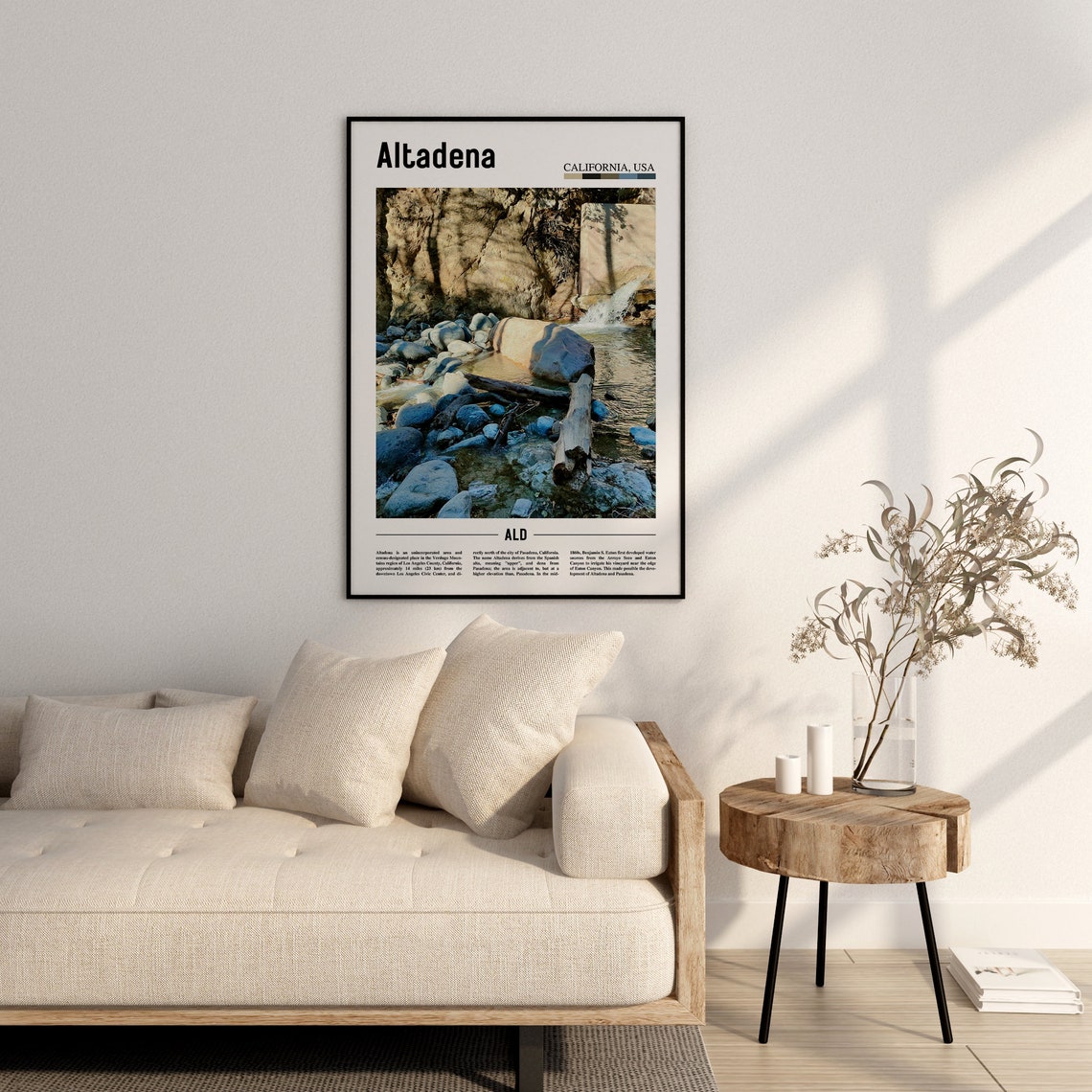 Altadena Poster Altadena Print Altadena Wall Art Minimal Travel Print Minimal City Poster Travel Destination Oil Painting Poster - Image 2