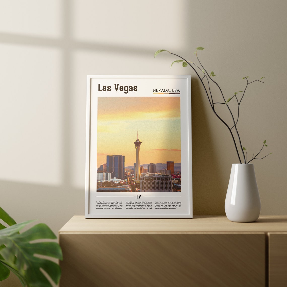 Las Vegas Print Las Vegas Poster Las Vegas Wall Art Oil Painting Poster Colorful City Print City Artwork Travel Artwork Travel Wall Art - Image 2