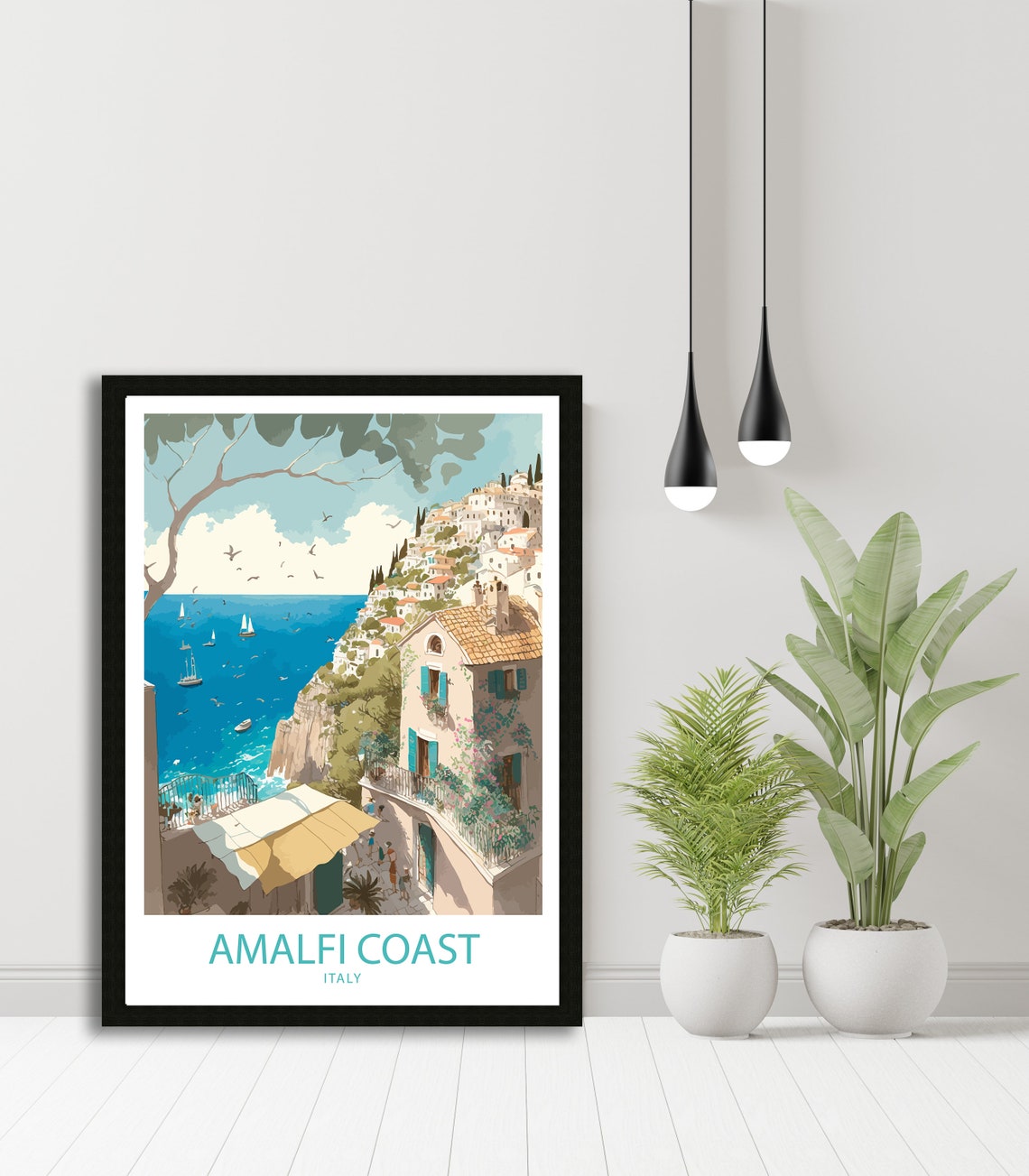 Amalfi Coast Art Print Amalfi Coast Print Italy Print Italy Wall Art Amalfi Coast Art Italy Poster Amalfi Poster Amalfi Print - Image 4