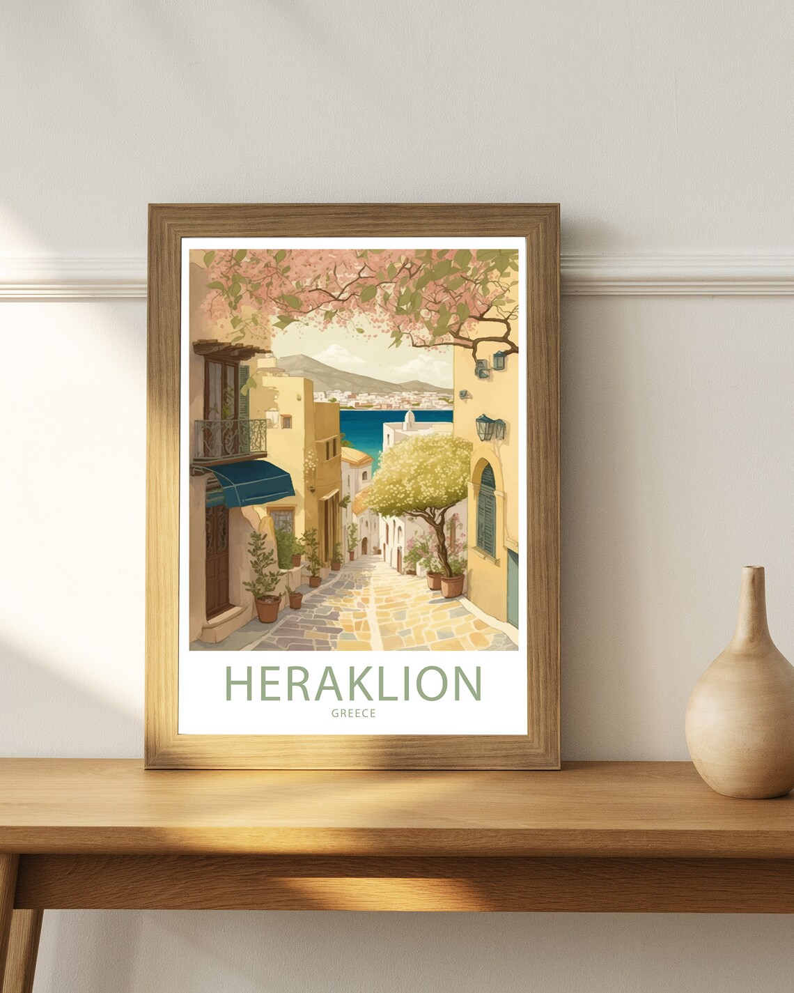 Heraklion Greece Blossom Street Sea View Retro Travel Poster - Image 4