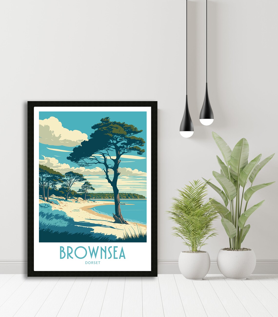 Brownsea Island Dorset Pine Beach Cove Vintage Travel Poster - Image 5
