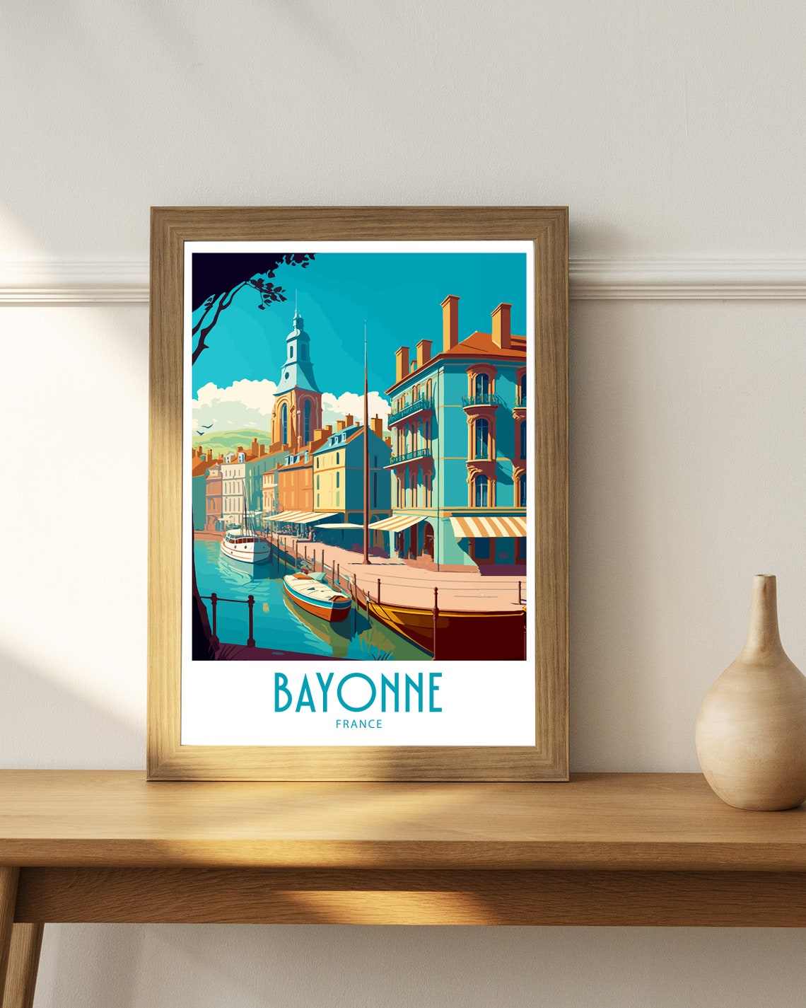 Bayonne Travel Print Bayonne France Poster Home Dcor Bayonne France Art Wall Hanging Bayonne France Wall Art Poster Gift Bayonne France - Image 4