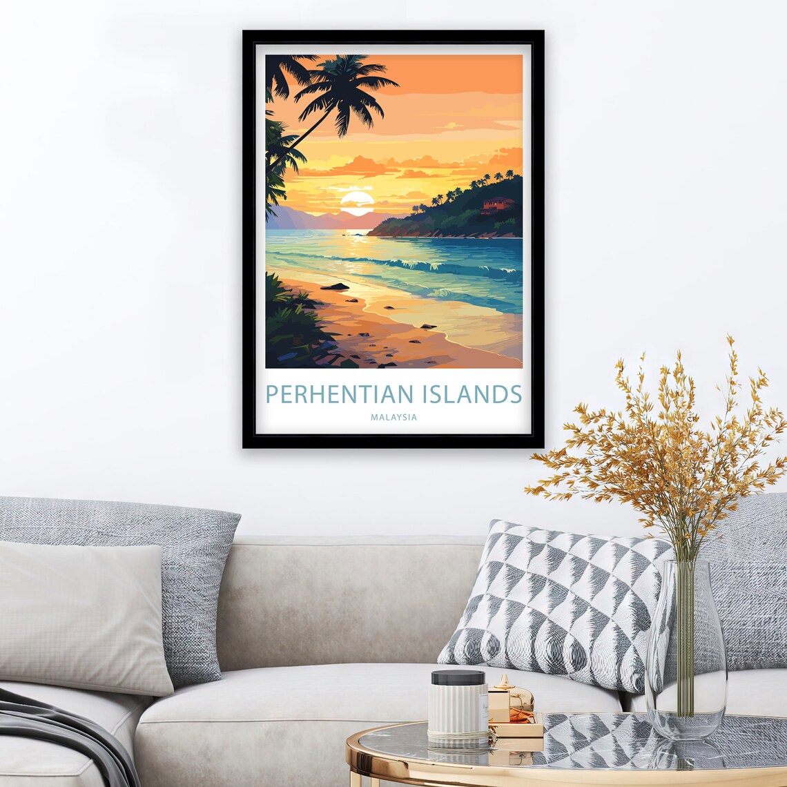 Perhentian Islands Travel Poster, Malaysia Art Print - Image 4
