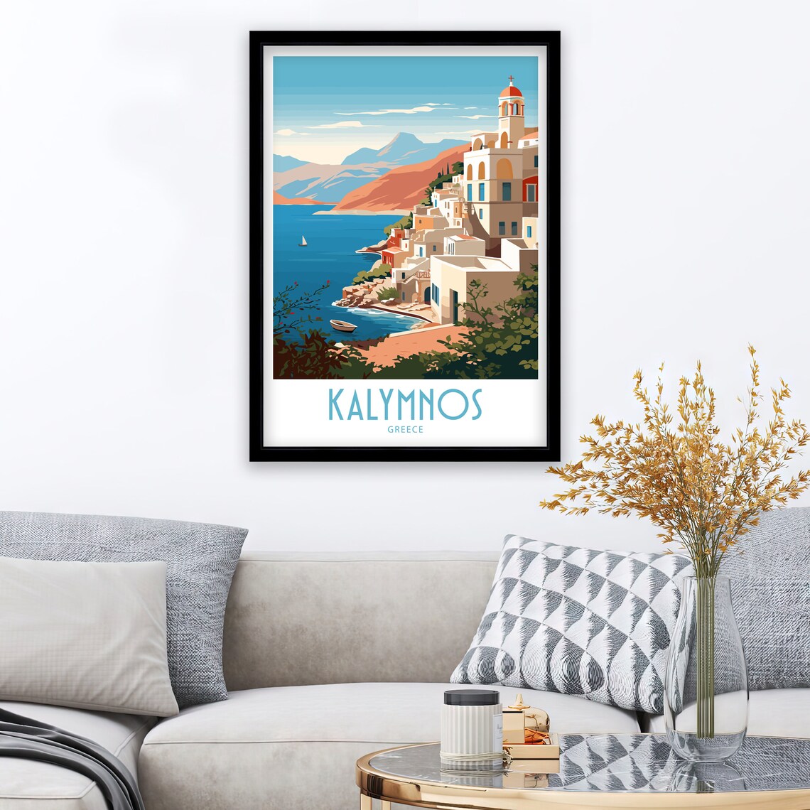 Kalymnos Travel Poster, Greece Home Decor - Image 3