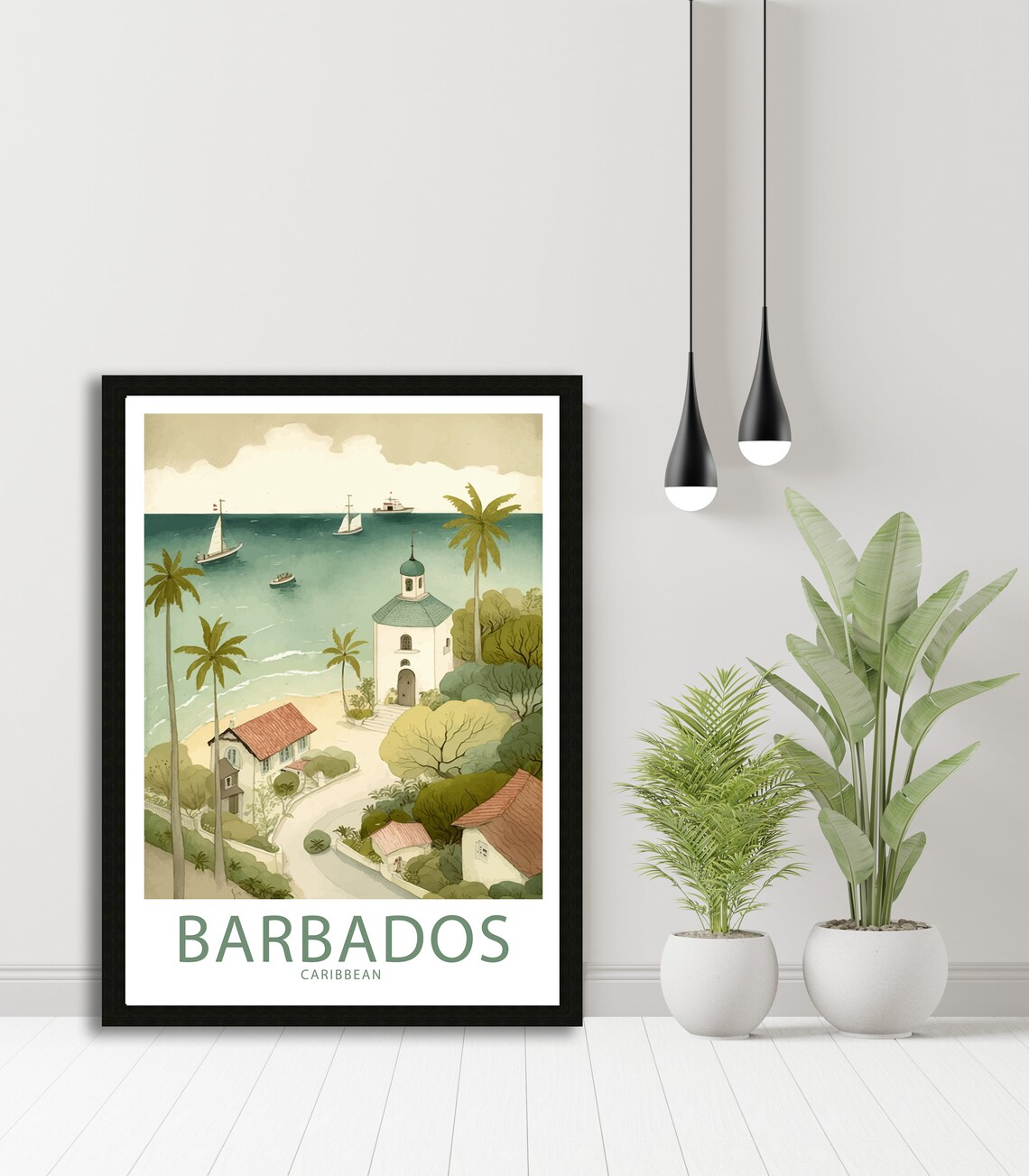 Barbados Caribbean Travel Poster, Barbados Scenery - Image 5