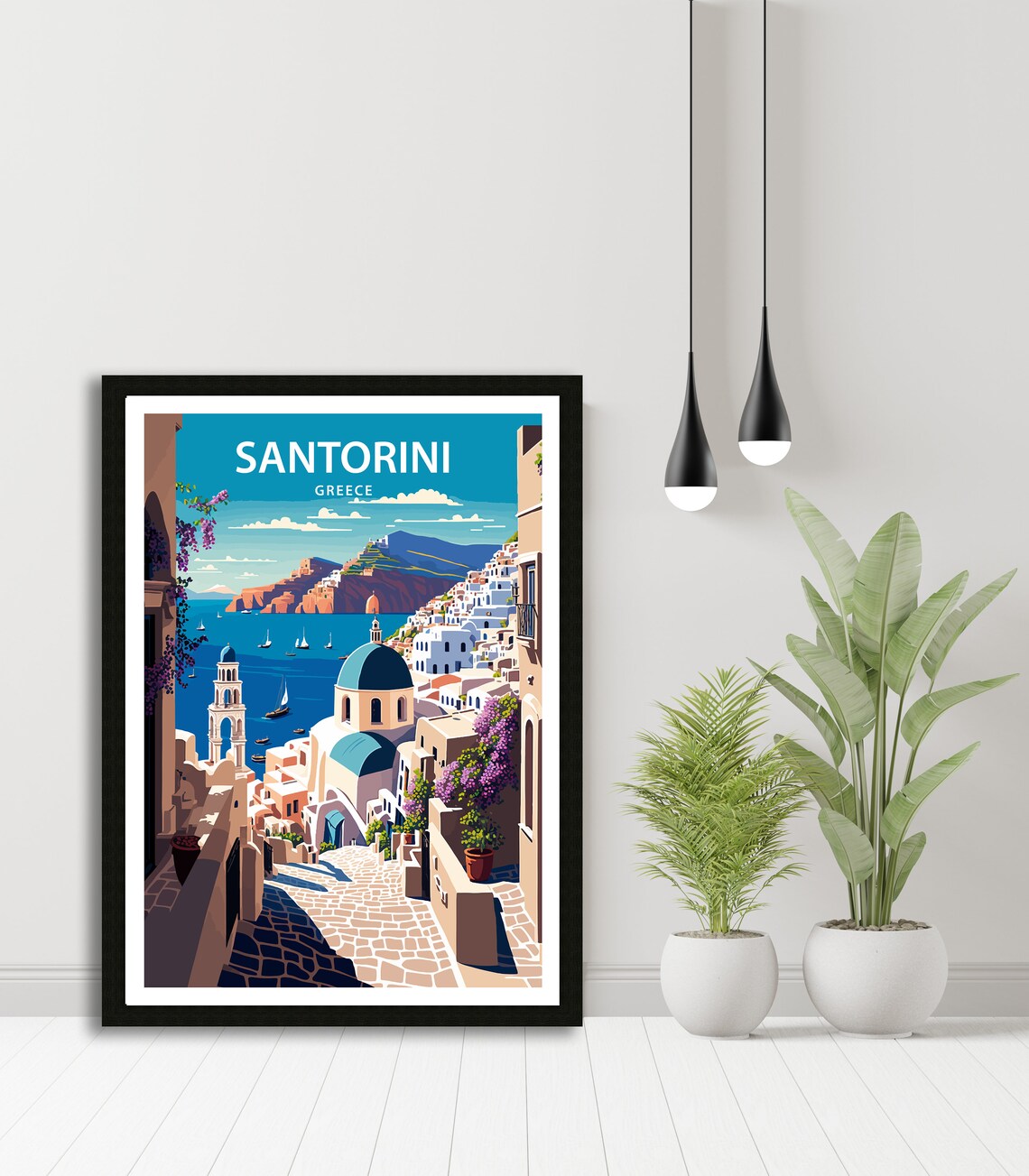 Santorini Greece Travel Poster, Europe Wall Art - Image 4